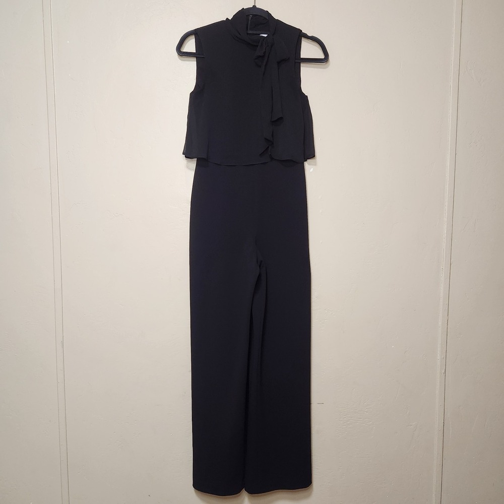 Calvin Klein Blouson Sleeveless Jumpsuit Black Size 2 Petite